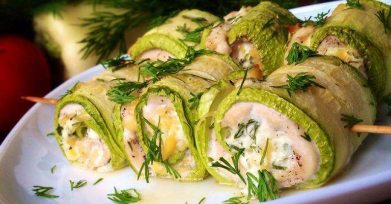 Кабачковые рулетики.