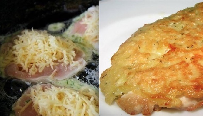 Куриные отбивные с сыром! Очень вкусно!