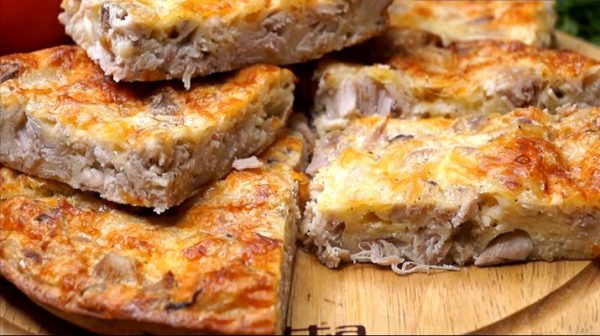 Очень вкусный и быстрый пирог-запеканка на ужин
